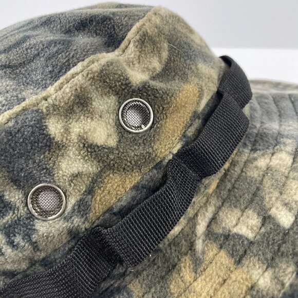 Cabela's Camo Boonie/Bucket Hat Adult S Fleece Hunting Adjustable Strap Vented - Picture 5 of 7